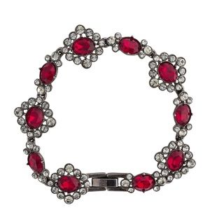 Garnet Crystal Link Bracelet